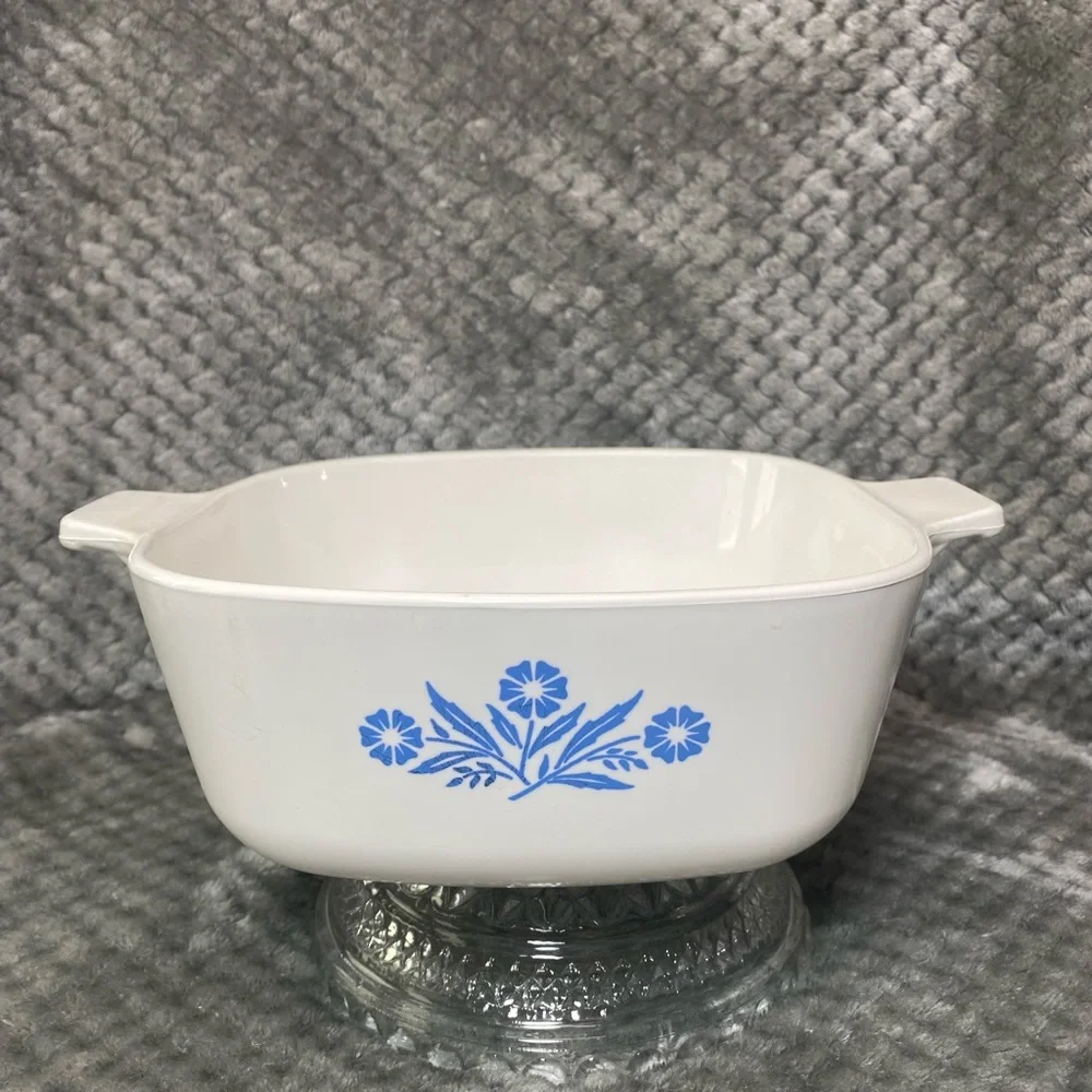Classic CorningWare Cornflower Casserole Dish - Circa 1985-1999